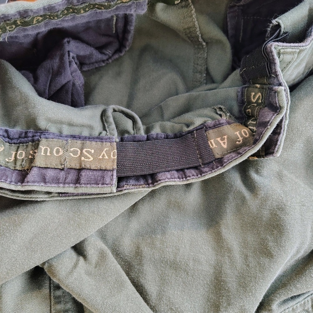 Boy Scouts of America Youth 18 Cargo Shorts Olive Green Canvas Uniform Utility - Picture 6 of 10